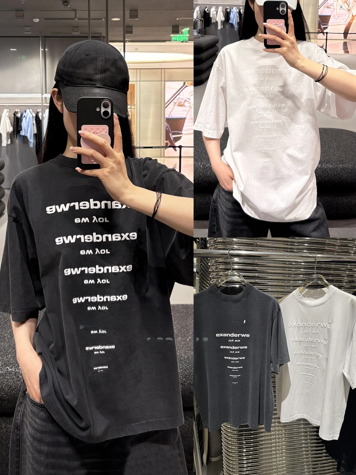 

Summer Women's Loose Fit Short Sleeve T-Shirt Gradient Letter Foil Print Casual Style Pure Cotton Bubble Top