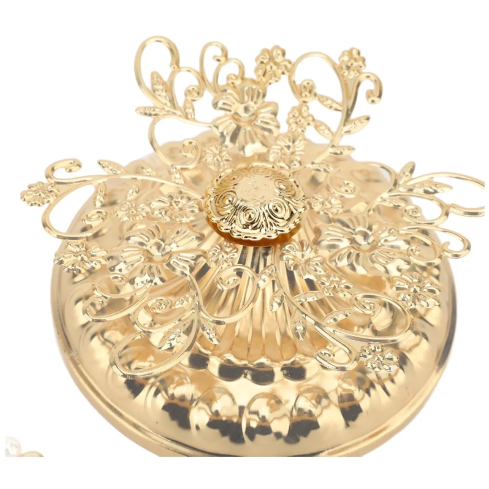Gold Glass Fruit Bowl Style Decorative Serving Tray For Living Room Dining Table Kitchen Dinnerware Accessories