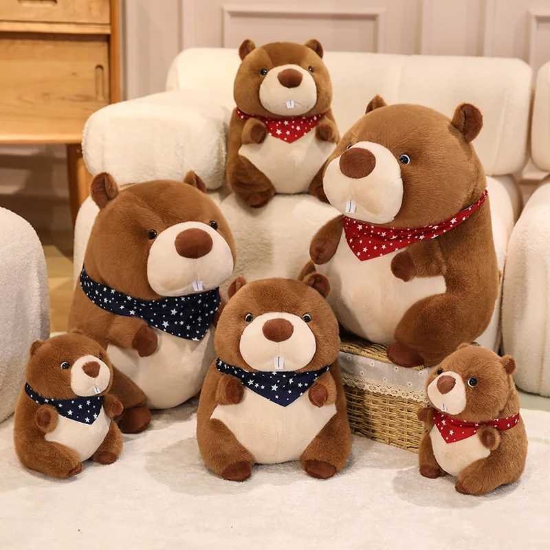 22-45 سنتيمتر محاكاة لطيف جرذ الأرض مع وشاح ألعاب من القطيفة لينة محشوة الحيوانات الكرتون السمين رقيق ماوس للفتيات الهدايا ديكو