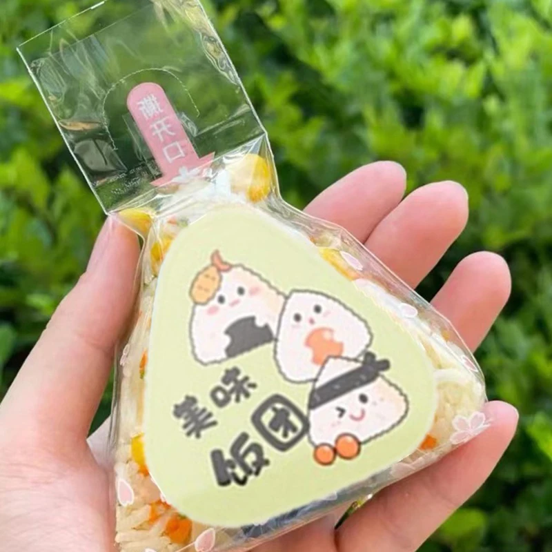 【F】Triangle Rice Ball Packing Bag Stickers Nori Seaweed Onigiri Sushi Bag Stickers Sushi Making Mold Tools Bento Accessories