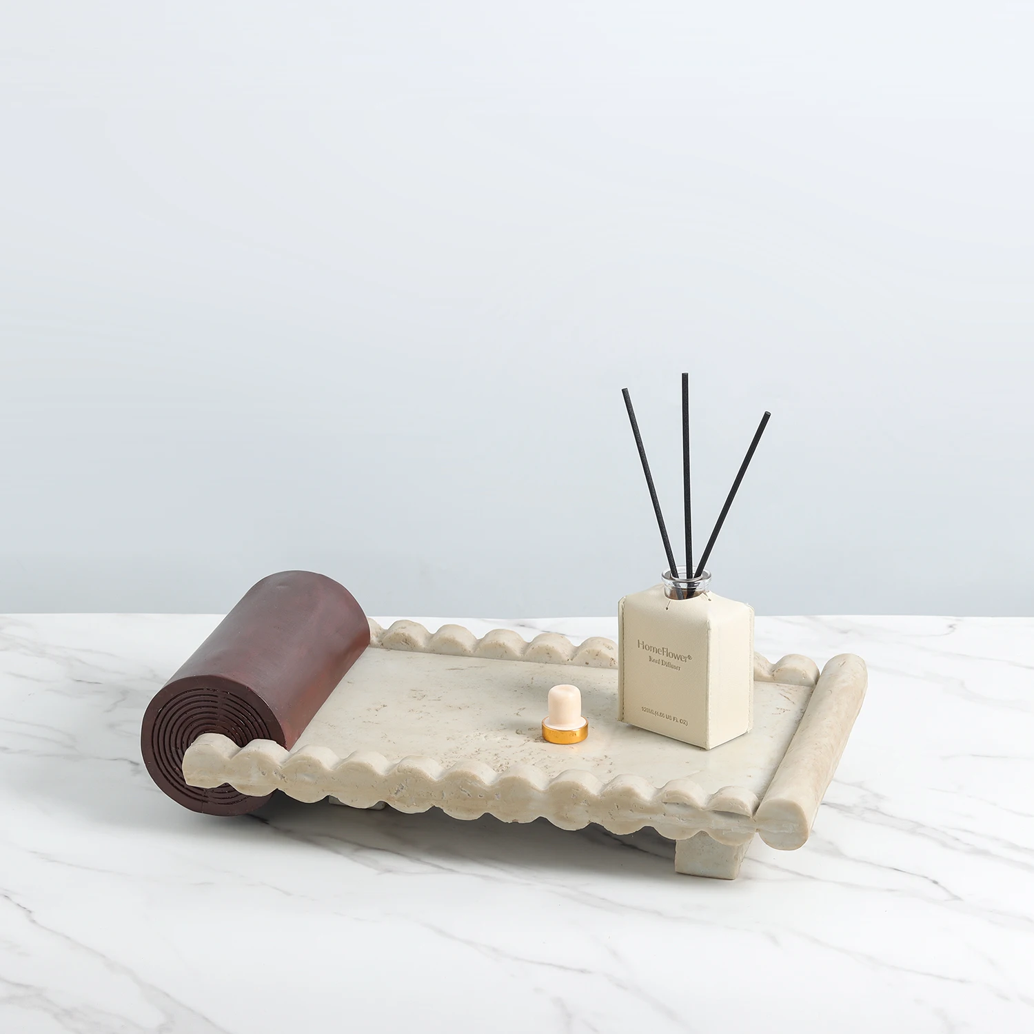 Modern Minimalist Resin Imitation Yellow Cave Stone Fruit Tray Creative Artistic Tabletop Decorations Living Room Decor Sampl...