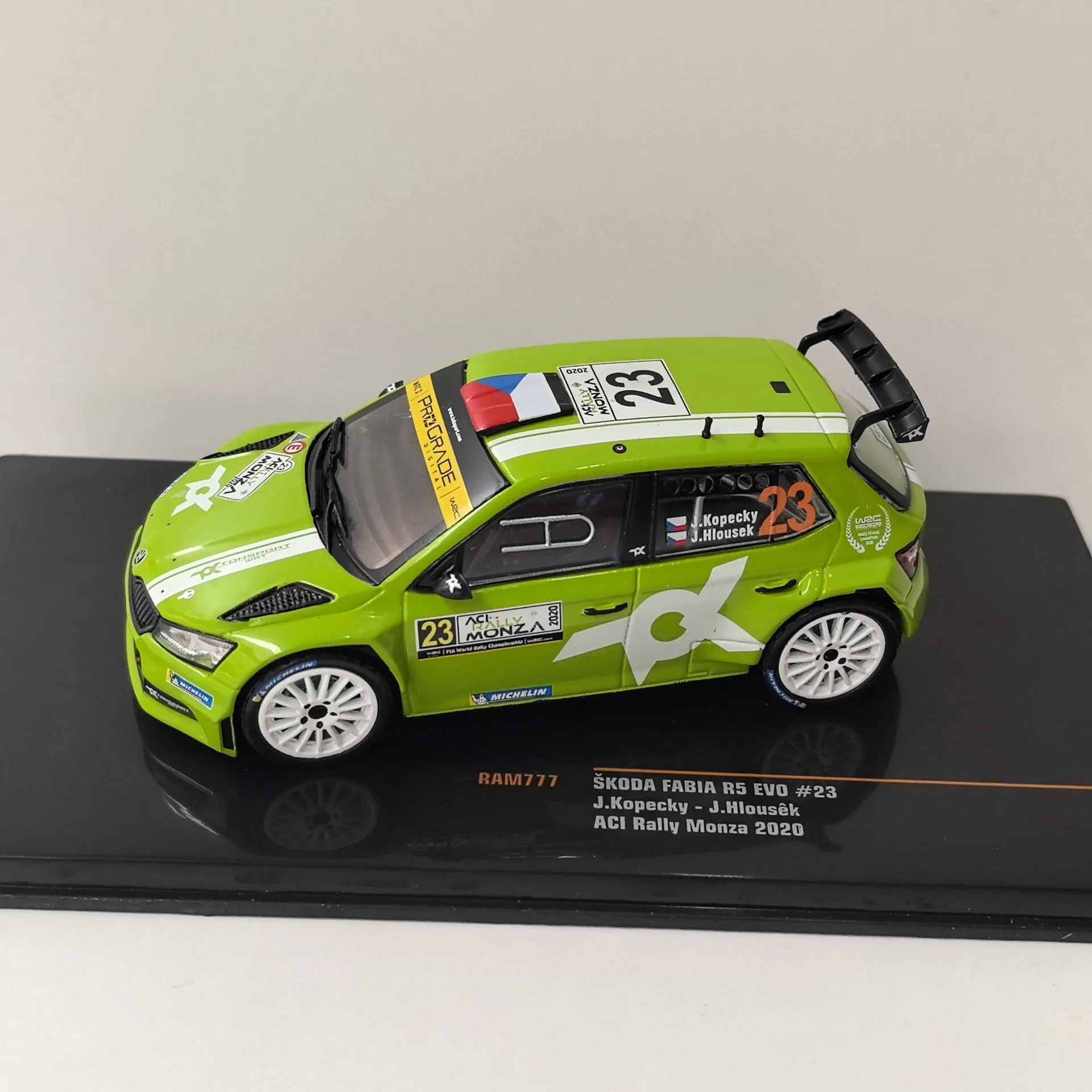 Diecast IXO 1:43 Scale SKODA FABIA R5 EVO #23 2020 Skoda Racing Model Alloy Car Model Collectible Toy Gift Souvenir Display