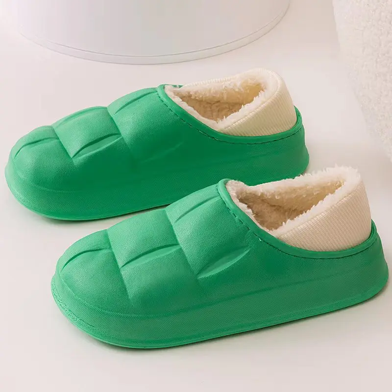 Shoes for Women Winter Fashion Plush Warm Platform Wedges Comfortable Slip on House Slippers Casual Women Slippers