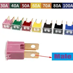 100A 80A 70A 60A 50A 40A 30A PAL Male Slow Blow Car Auto Fuse for Honda Mazada Supplies Car Interior Accessories