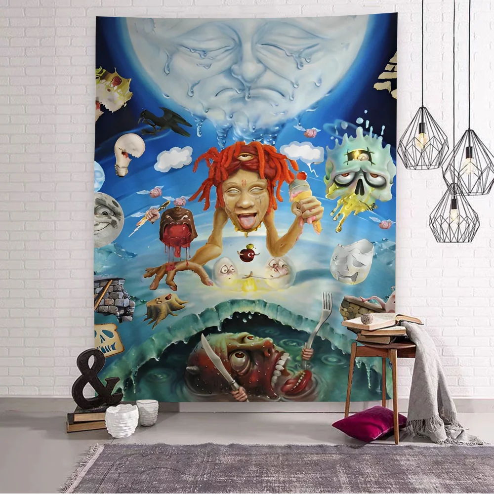 Rapper T-Trippie R-Redds Anime Tapestry Art Science Fiction Room Home Decor Wall Art Decor