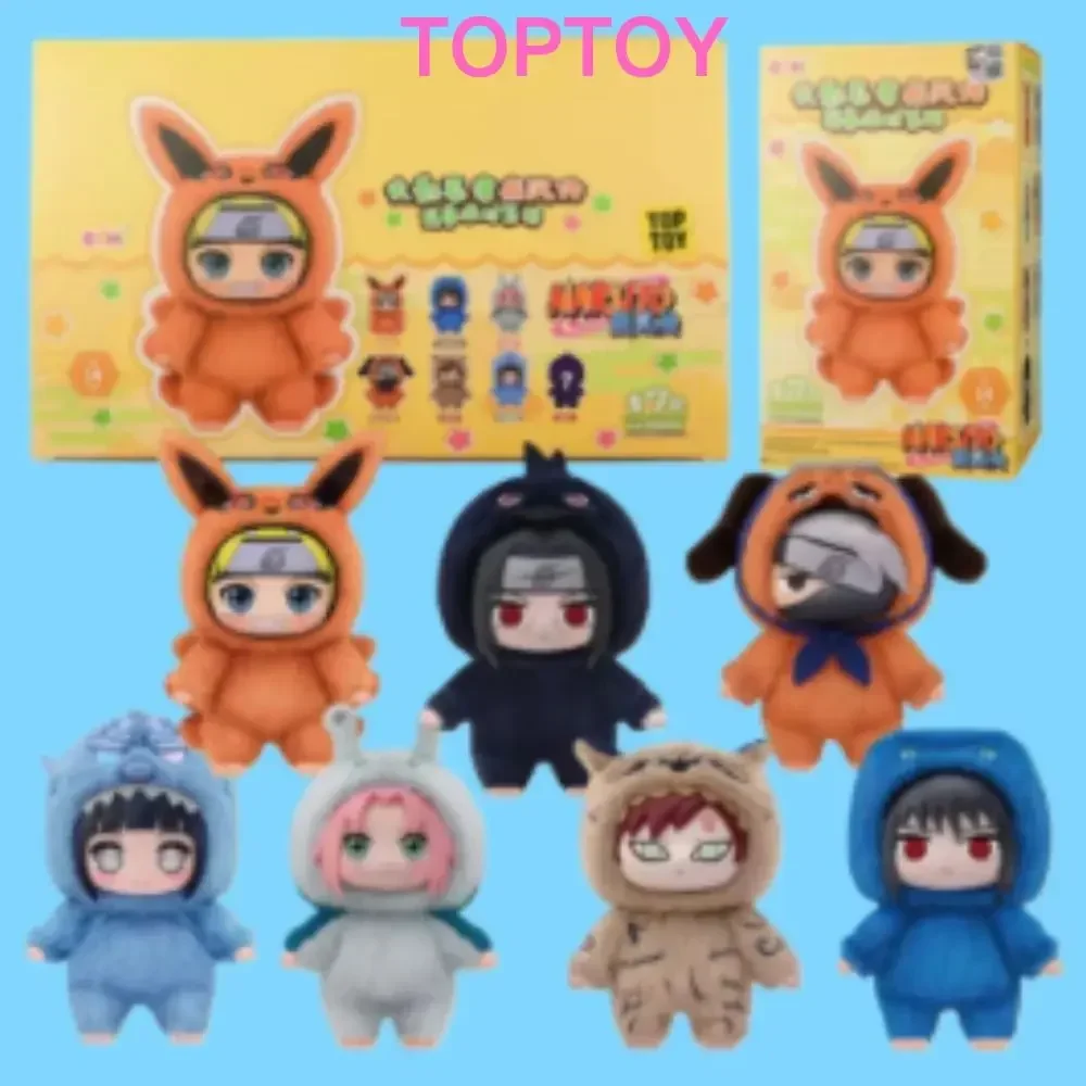 ของแท้จากนารูโตะ ซีรีส์ปาร์ตี้สัตว์น่ารัก กล่องสุ่มฟิกเกอร์ของเล่นตุ๊กตาขนนุ่ม ของตกแต่ง ของขวัญวันเกิดสำหรับเด็กผู้ชาย