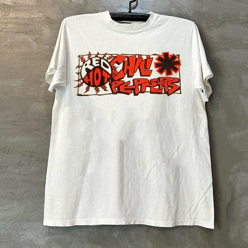 

Summer Red Hot Chili Peppers Red Hot Chili Peppers Short Sleeve T-Shirt Cec American Design Sense Half Sleeve Tide Tee