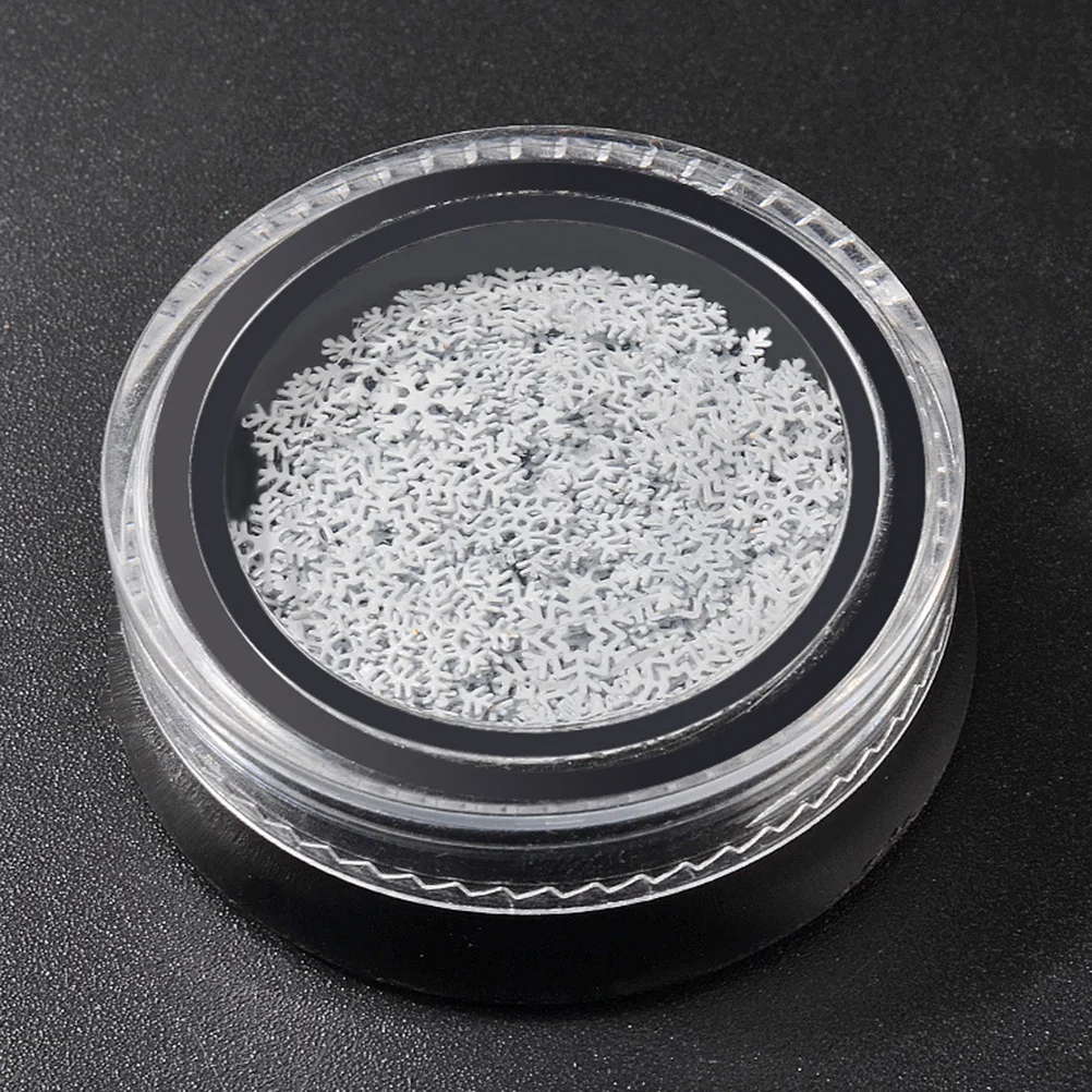 สติ๊กเกอร์ติดเล็บลายเกล็ดหิมะสีขาวสำหรับตกแต่งเล็บลายคริสต์มาส 2 ชิ้น รูปทรงหกเหลี่ยมบางเฉียบ