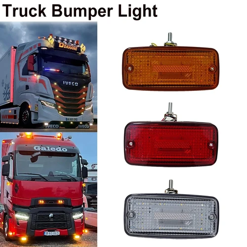 Imagen 2 del producto ATVOV 2X 10V-30V luces LED para parachoques delantero indicador de lámpara Retro para Scania Volvo Benz Iveco hombre camión ámbar blanco rojo