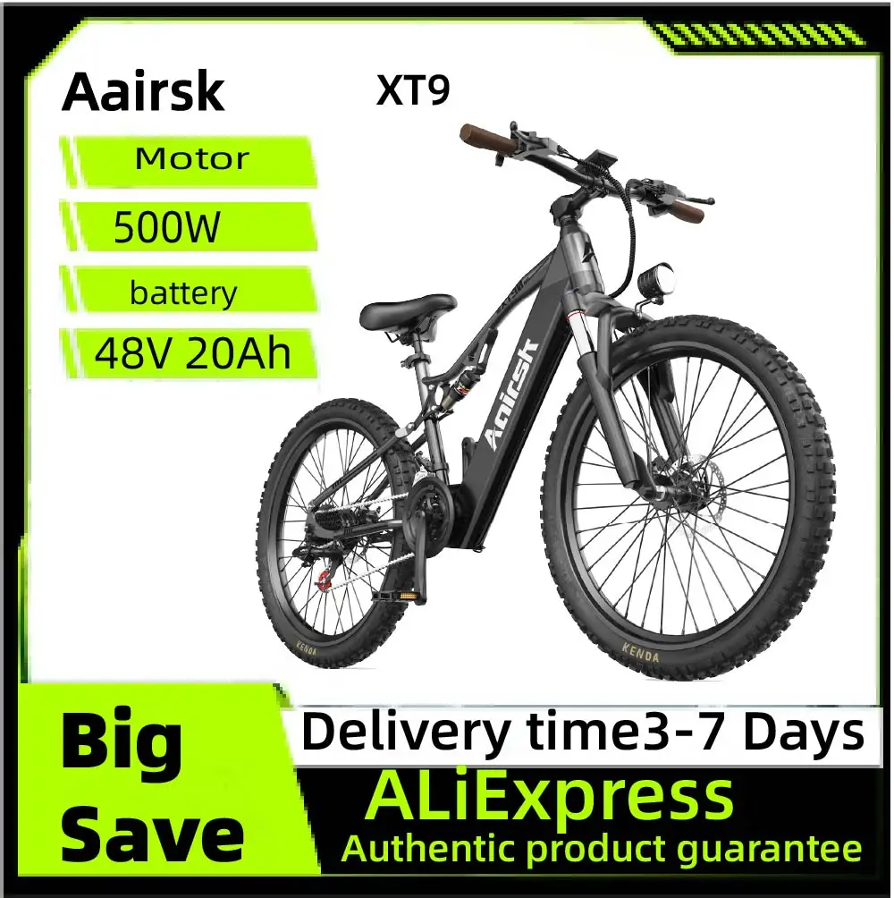 

Aairsk XT90 Adult E-bike 500W Motor 48V 20Ah Battery Electric Bike 26 Inch Fat Tire E-Mountain bike Off-road Electric bicycle