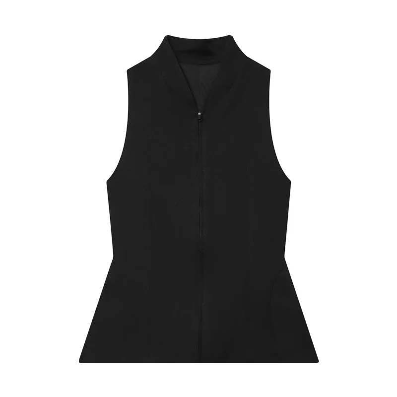 

Women's Vest 2026 Summer New Black Sleeveless Slim Fit Flared Hem Slim Fit Vest Waistcoat Casual Fashionable Unique
