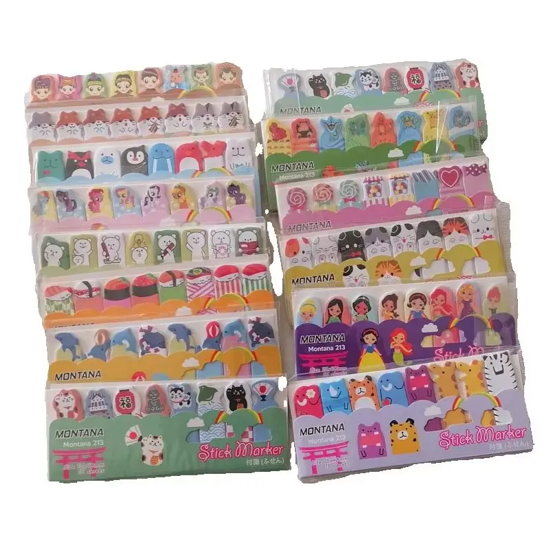1Pc Kawaii Cartoon Animals Marker Memo Pad Stationery Bookmark Flags Index Tab Sticky Notes Label Paper Stickers