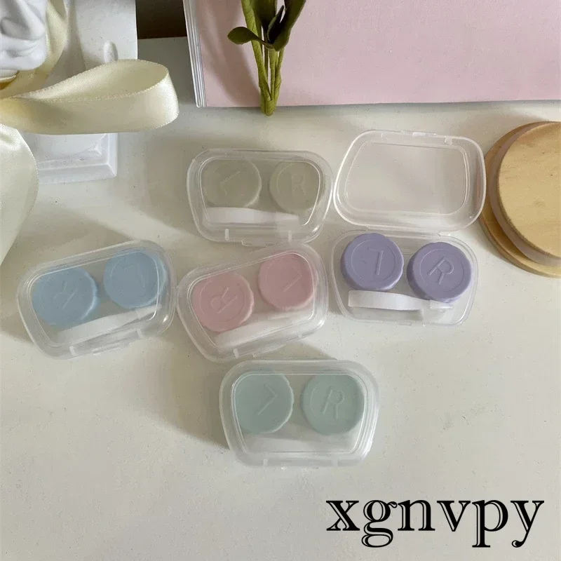 Xgnvpy-Lentes de contato transparentes para mulheres, pinças, lentes portáteis, rosa, suporte elegante, óculos Acessórios Kit