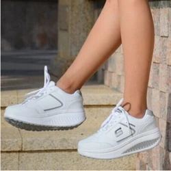 Ladies White Sneakers Platform Wedge Tennis Woman Fashion Mujer Basketball Femme Casual Shoes Summer Footwear Women's Round Head