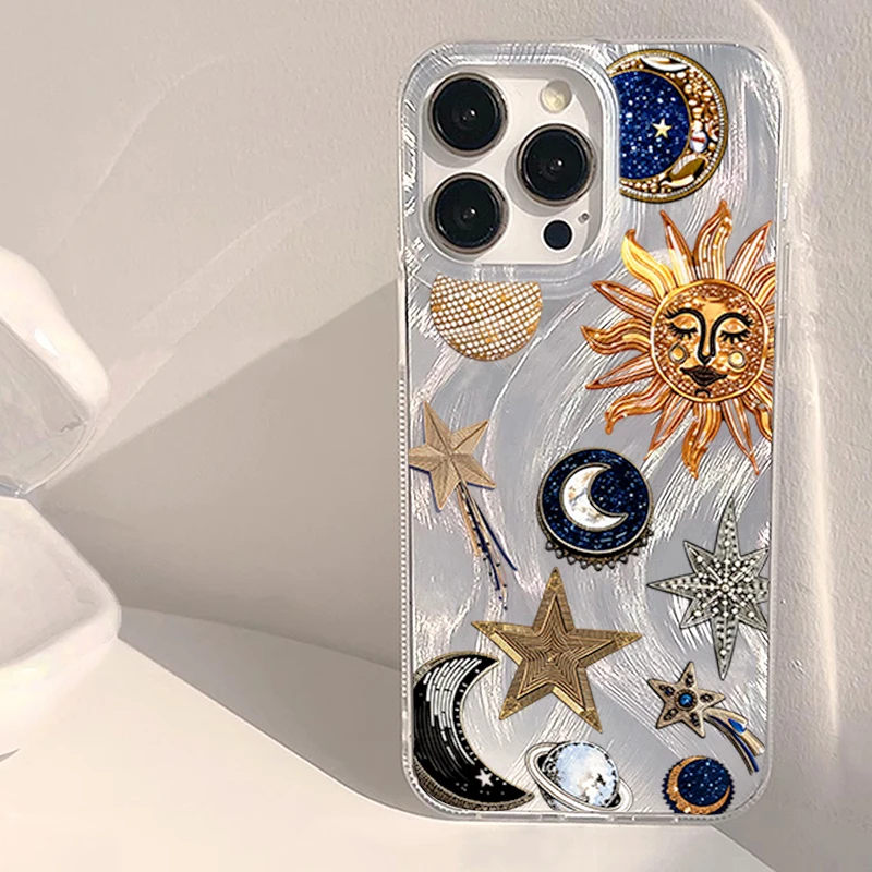 Mystical Celestial Sun Moon Star Phone Case for Xiaomi 14T Pro 13T 11 Lite 5G Poco X7 X6 Pro X5 F7 M6 Pro Shockproof Back Cover