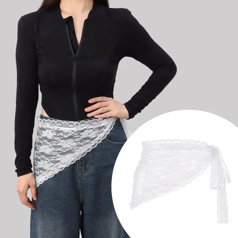 Fashion Lace-up Lace Mini Skirt Pretty Slim Fit Apron Wrap Skirt Y2K Harajuku Hip Curtain for Women