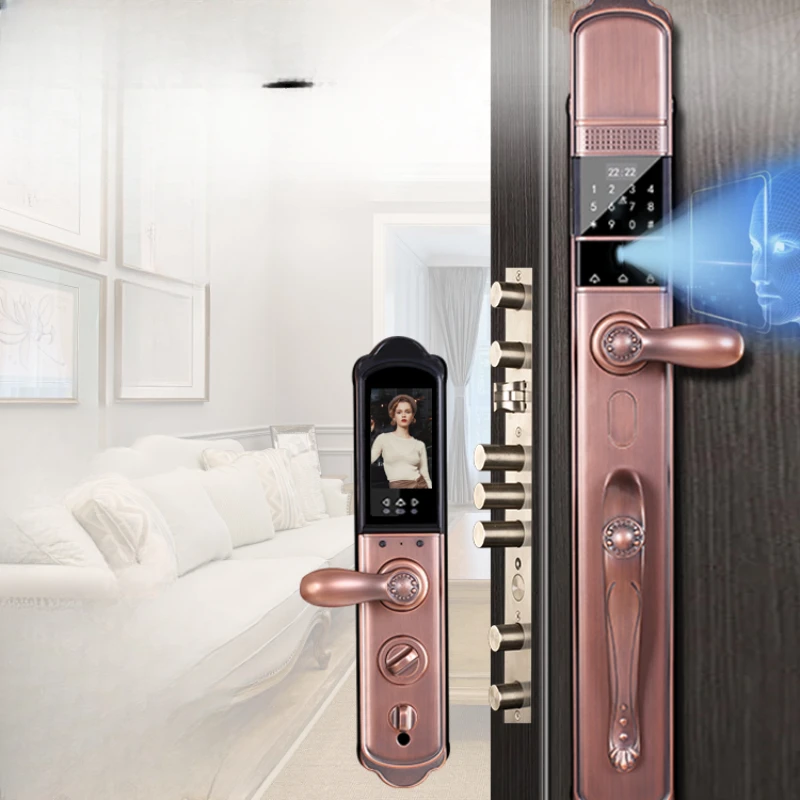 

D face automatic fingerprint lock villa gate home anti-theft door visual cat's eye capture password lock