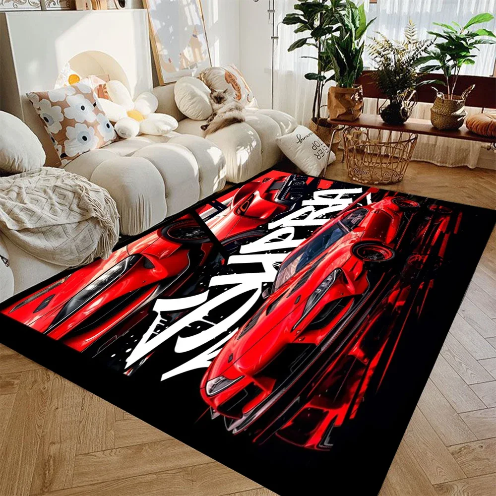 

Красный ковер M-Miata S-Supra Car Art, напольный коврик в уличном стиле для спальни, гостиной, подарок для автоэнтузиастов, мужской декор, ковер, подарок
