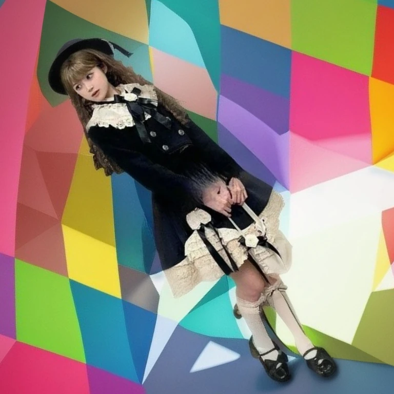 

Универсальная куртка с длинными рукавами и бантом в стиле Лолиты в стиле ретро и утягивающая короткая юбка с высокой талией, осенне-зимний милый комплект из двух предметов для девочек