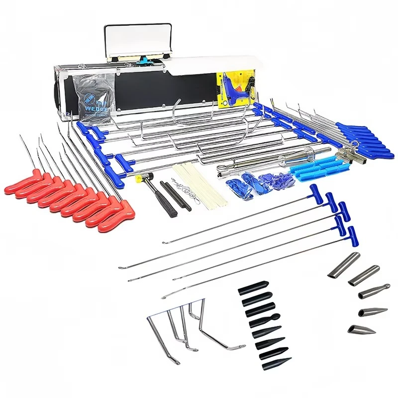 Professional Auto Body Repair Kit Car Dent Remover Rod with Tool Bag and Hooks Vehicle Equipment Puller Push Rod Kit CE OEM