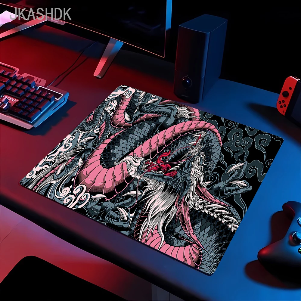 Japanese Dragon Gaming Mousepad Keyboard Mouse Pad Table Speed Pink Desk Mat Anime E-Sports Ultrafine Surface Mouse Mats 45x40