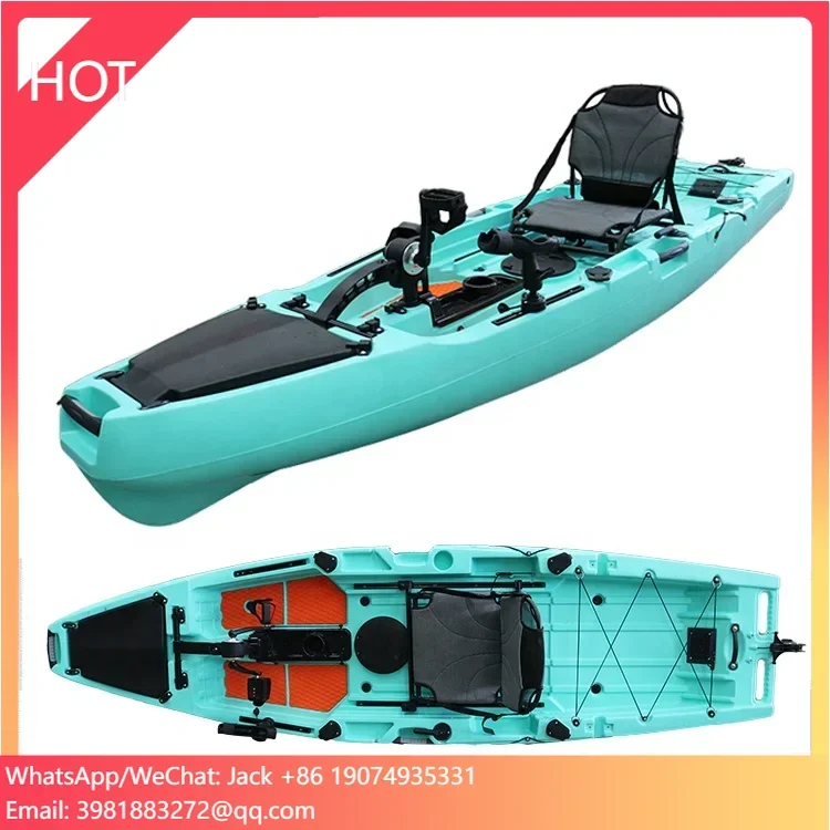 

2023 Hot Pedal Kayak For Fishing 10.5FT Sit On Top Single Seat Plastic Fishing Kayak With Pedal Drive And Wheel