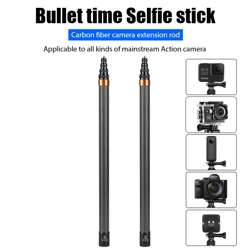 290cm 3m Carbon Fiber Invisible Extended Edition Selfie Stick For Insta360 X3 / ONE X2 / ONE RS Accessories For GoPro Insta 360