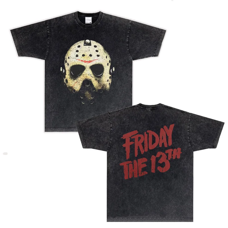 

2025 FRIDAY THE 13TH T-shirt, Friday The 13th Short-sleeved T-shirt, American Pure Cotton Jason Mask