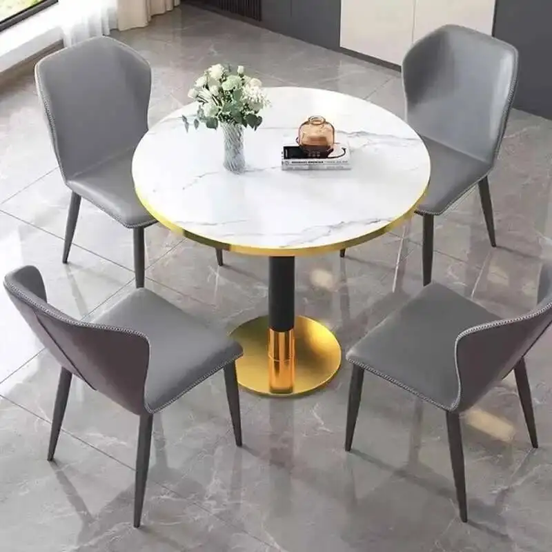 Dining Tables Sets Nordic Salon Chairs Luxury Room Kitchen Tea End Black Coffee Floor Muebles Table Familiares Hotel Furniture
