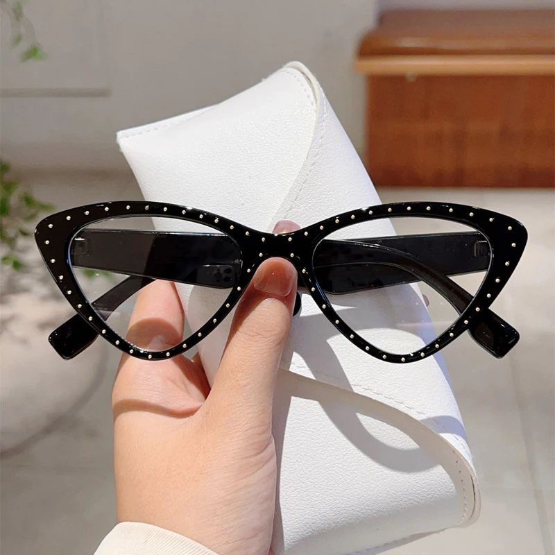 KAMMPT Vintage Cat Eye Glasses Women Stylish Candy Color Blue Light Blocking Eyewear 2024 New Trendy Brand Design Optical Frames