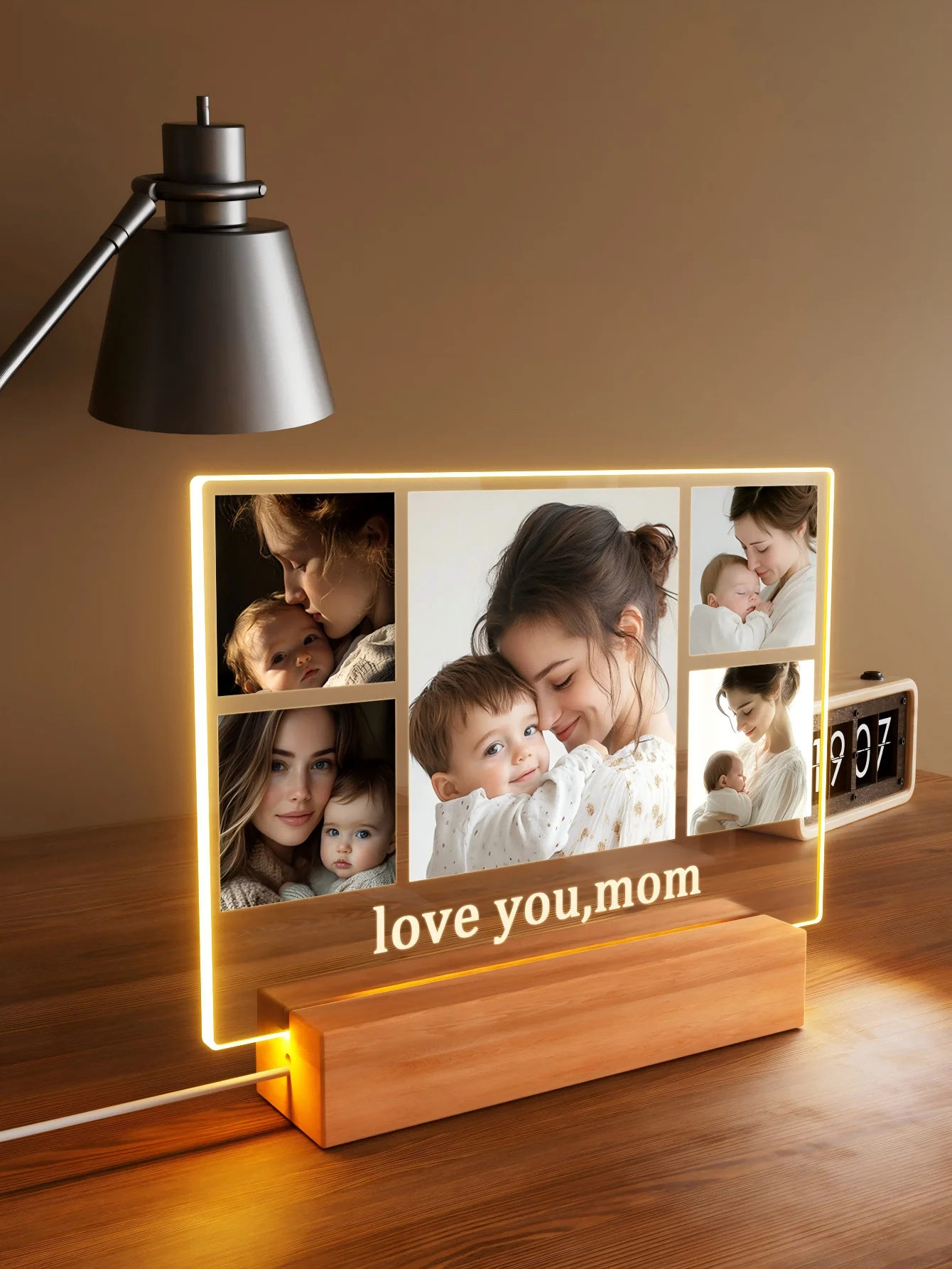صورة مخصصة غير متماثلة ثلاثية الأبعاد لتزيين غرفة النوم وأضواء ليلية، وديكورات العطلات، وهدايا للأصدقاء والعائلة
