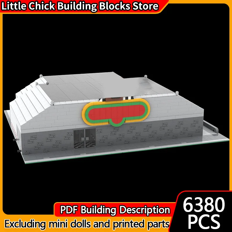 Popular Game Model MOC Building Bricks Game Scene Pizza Shop Modular Technology Children Holiday Gifts Assemble Toys Suit