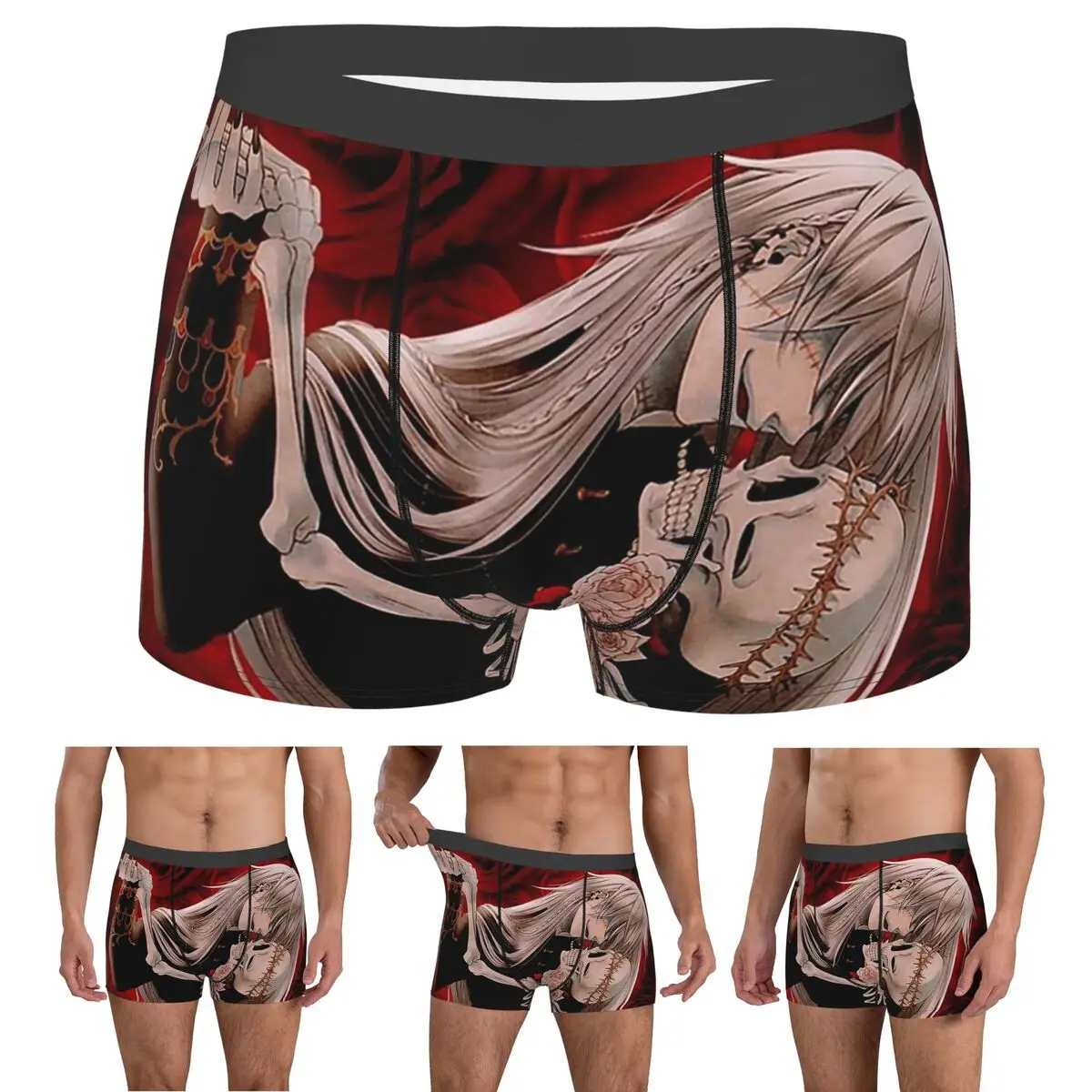 

Boxer Underpants Shorts Undertaker Black Butler Panties Men's Soft Underwear for Homme Man Boyfriend Gifts