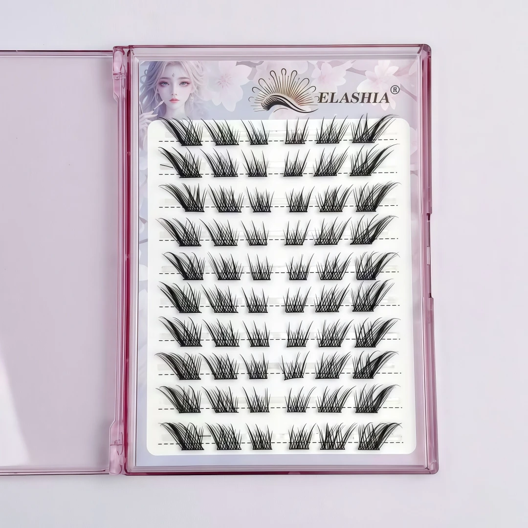 Clear and cool fox series oblique flight, no glue segmented false eyelashes, large capacity, Sudaji eye tail, elongated single c