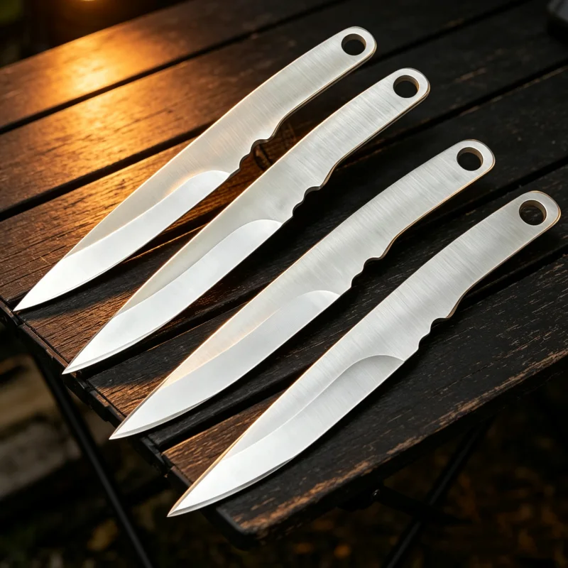 4Pcs 3CR13MOV Steel Collectible Fixed Blade Decor Tool Set with Carry Storage Pouch