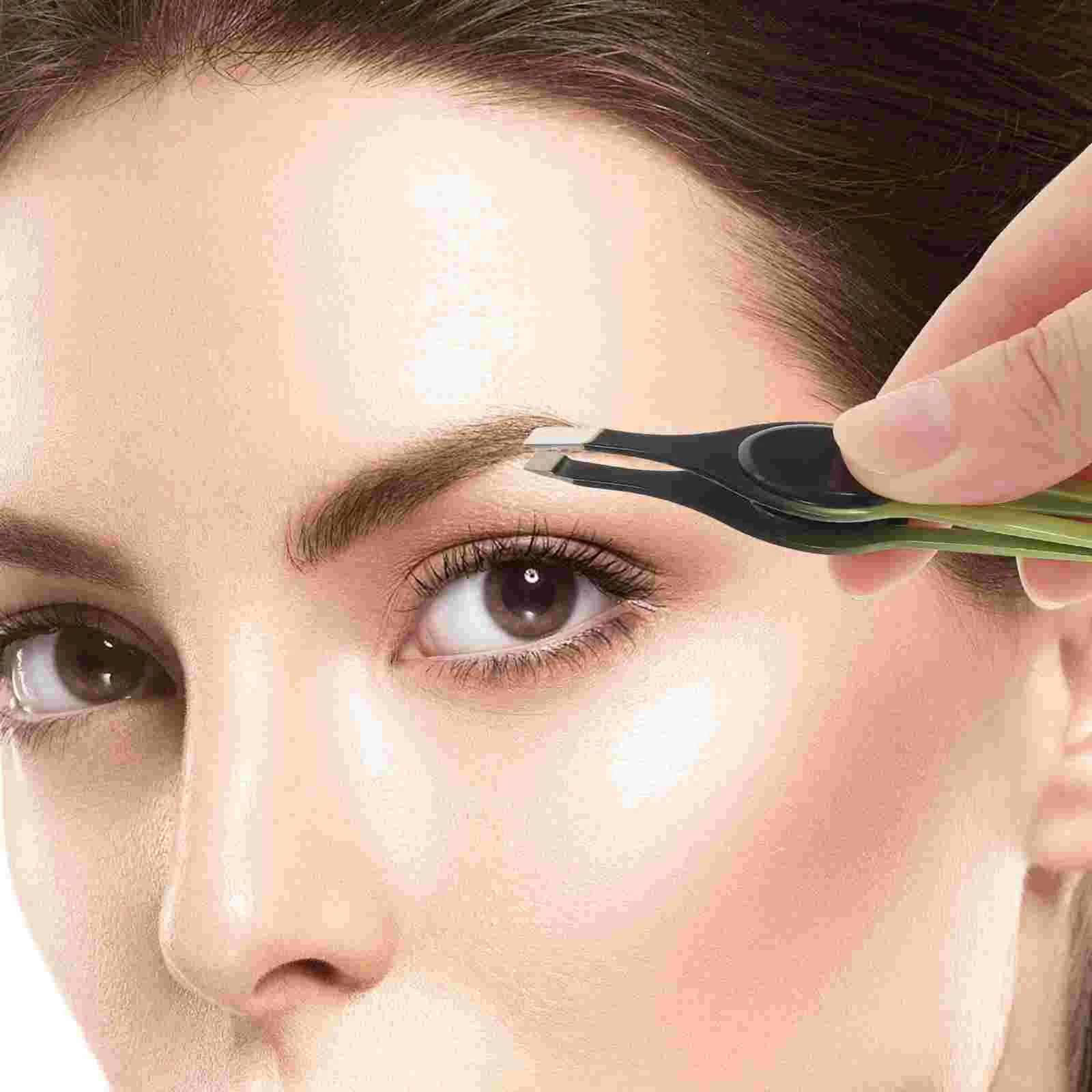 

5 Pcs Eyebrow Clip with Rubber Pad Clips Tweezers Scissor for Hair Shapers