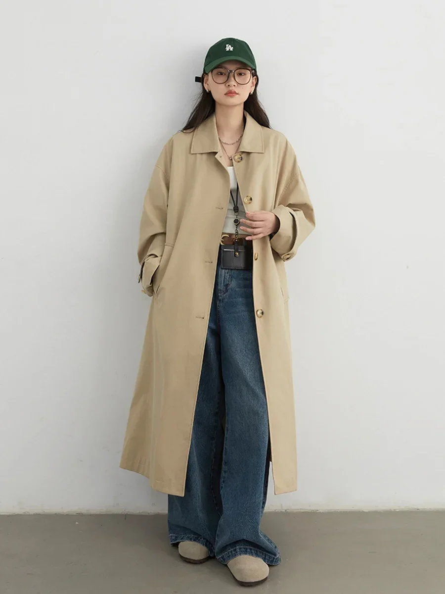 CHIC VEN Women Trench Coat Fashion Casual Solid Single Breasted Cotton-padded Overcoats Female Clothing Autumn Winter New 2024