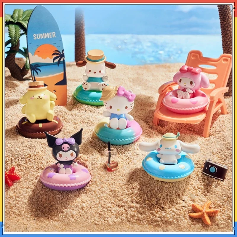 

TOPTOY Sanrio Family MINI Swimming Ring Series Hello Kitty Kuromi Cinnamoroll Hand-made Mini Grain Children's Toy Holiday Gift