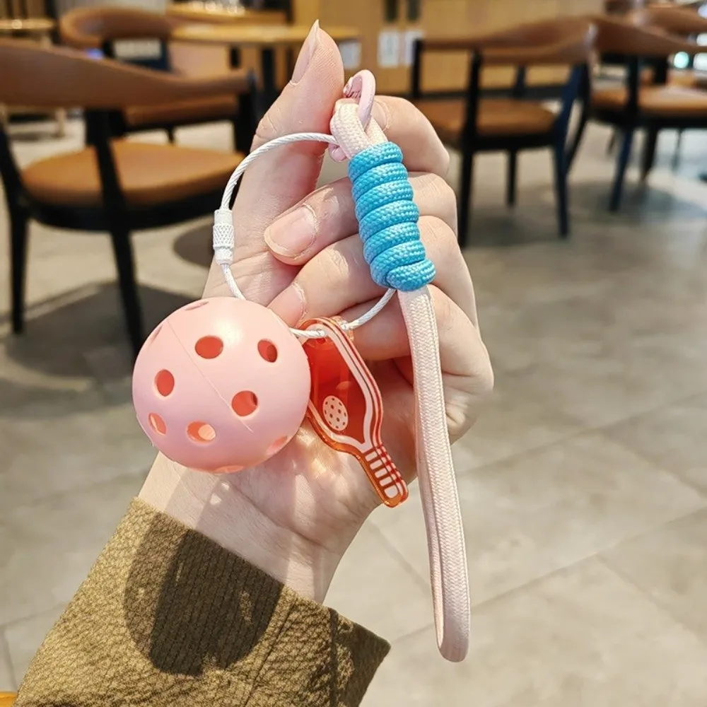 New Acrylic Pickleball Paddle Keychain Detachable with Lanyard Pickleball Key Ring Fitness Series Pendant Bag Accessories