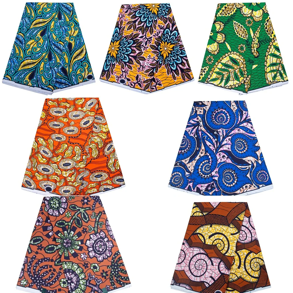 Original 100% Cotton African Real Wax Fabric Soft Guaranteed Veritable Ghana Nigeria Style High Quality Ankara Wax Batik Fabric