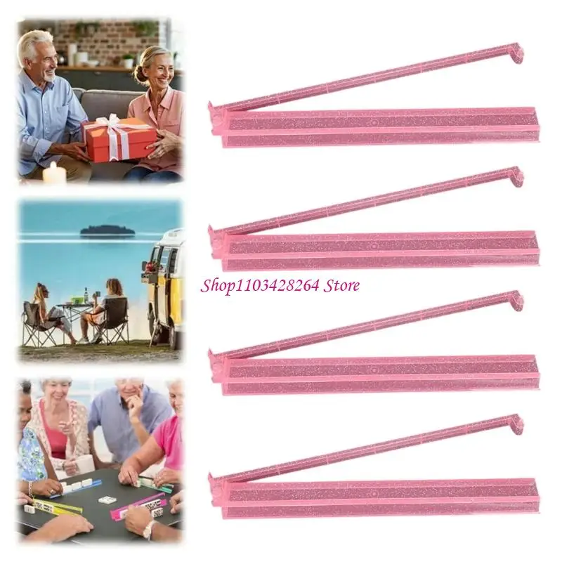  Professional Mahjong Accessories 4pcs Clear Acrylic Mahjong Racks With Pusher