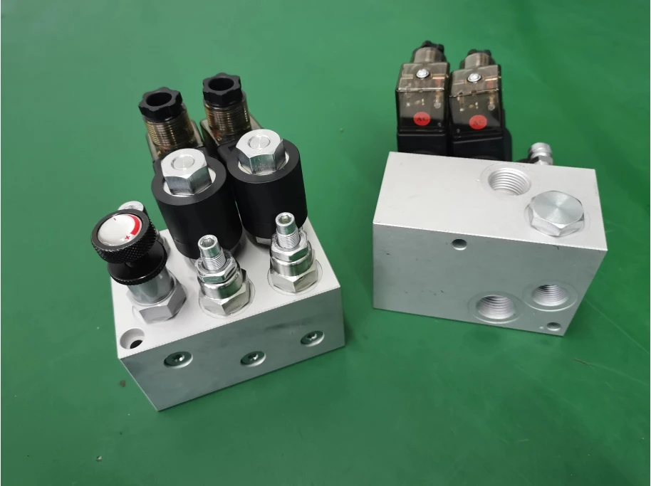 Freight elevator dual-speed control lift valve descending fast turn slow lifting platform hydraulic station