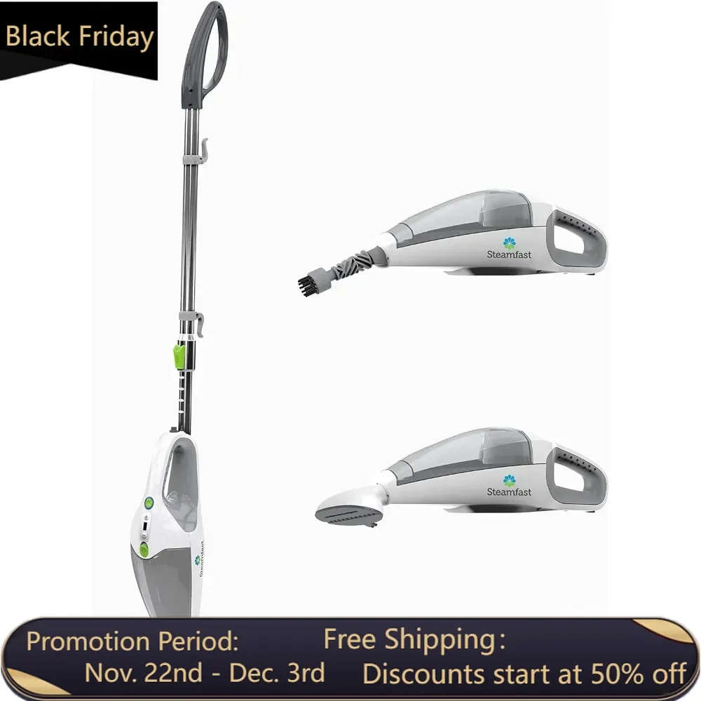 3-in-1 Mop, Handheld Steam Cleaner, and Fabric Steamer, 7 Steam Levels, 9 Accessories, 2 Washable Mop Pads, Household Cleaner