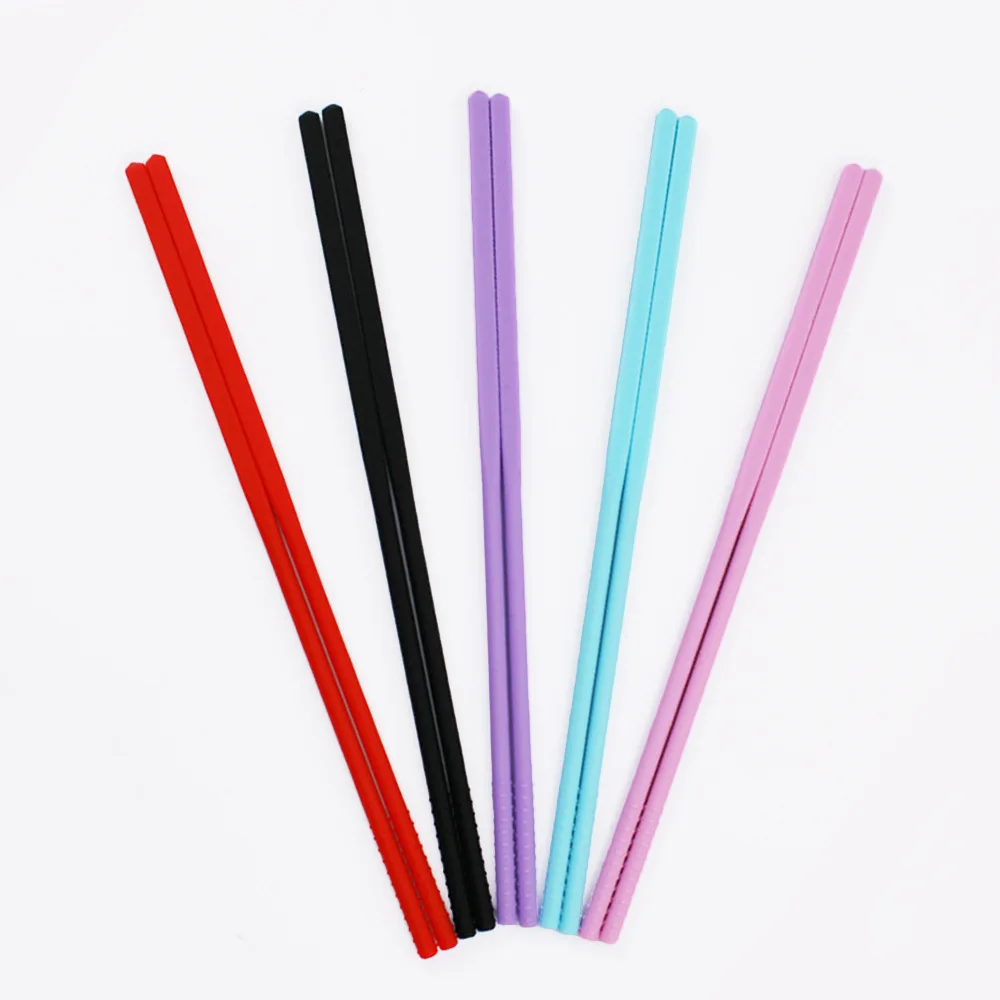 3 pary silikonowych pałeczek Zestaw japońskich antypoślizgowych pałeczek do makaronu Sushi Food Chop Stick Zestaw zastawy kuchennej Prezent Zastawa stołowa