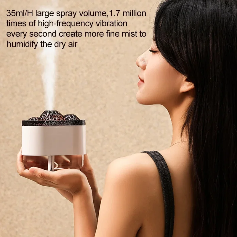 

USB Ultrasonic Cool Mist Sprayer For Home Colorful Flame Night Ligh 300ML Air Humidifier Office Purifier Diffuser