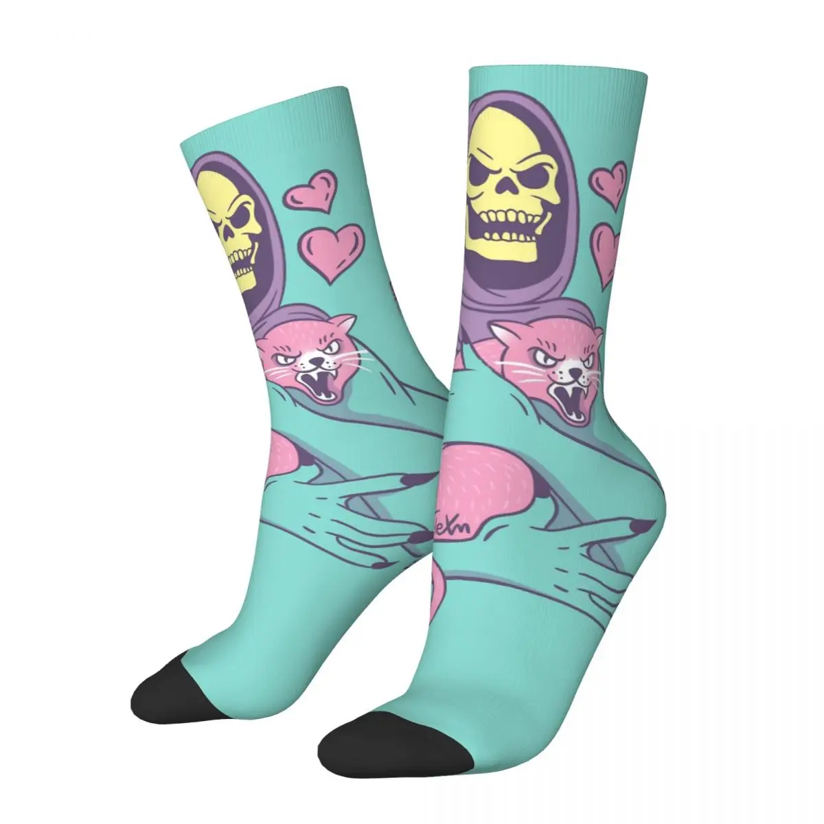 Funny Happy compression Socks Skeletor\'s Cat Retro He-Man and the Masters of the Universe Battle Cat Anime Casual Crazy Sock