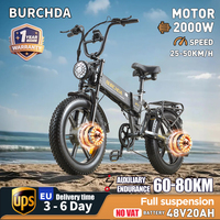 BURCHDA new twin-engine electric MTT bimotter W R7 foldable 48V 20AH-Jumbo 20 tyres