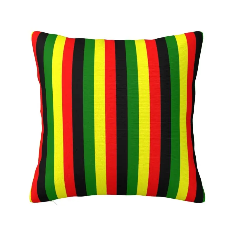 Rasta Colors Red Green Gold Bright Colored Striped Luxury Throw Pillow Covers Bedroom Decoration Jamaican Cushions for Sofa