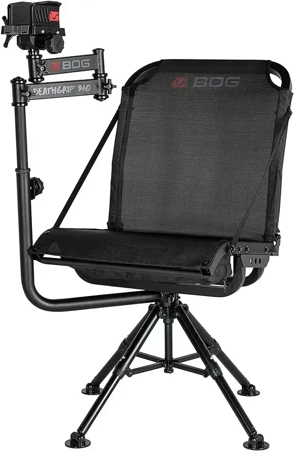 BOG DeathGrip 360 Chair with Lightweight Aluminum Construction, 4 Extendable Legs,  Universal Gun Rest,