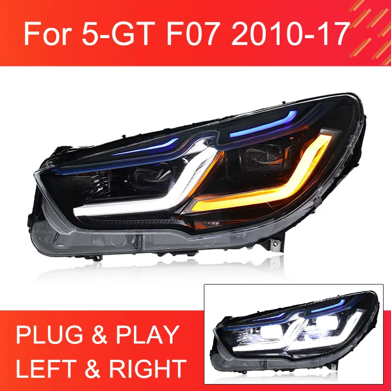 

1 пара светодиодных фар для BMW 5 серии GT F07 2010-2017 Светодиодные фары Plug and Play с полными светодиодными налобными фарами